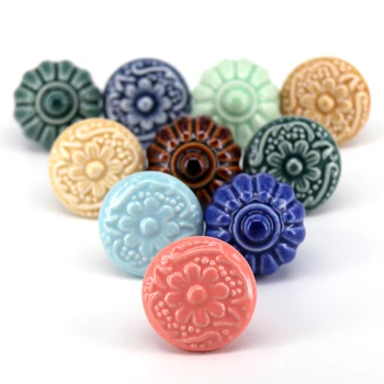 1x Cute Candy Color Ceramic Kitchen Cabinet Knobs Dresser Pulls Closet Door Handles Warderobe Cupboard Pulls