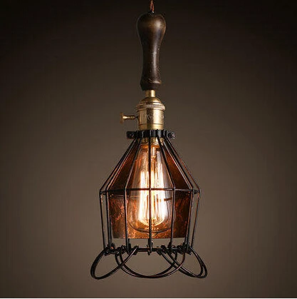 

Edison Style Loft Industrial Pendant Light With Cage Lampshade For Bar Cafe Home Lighting Vintage Lamp Lamparas Colgantes