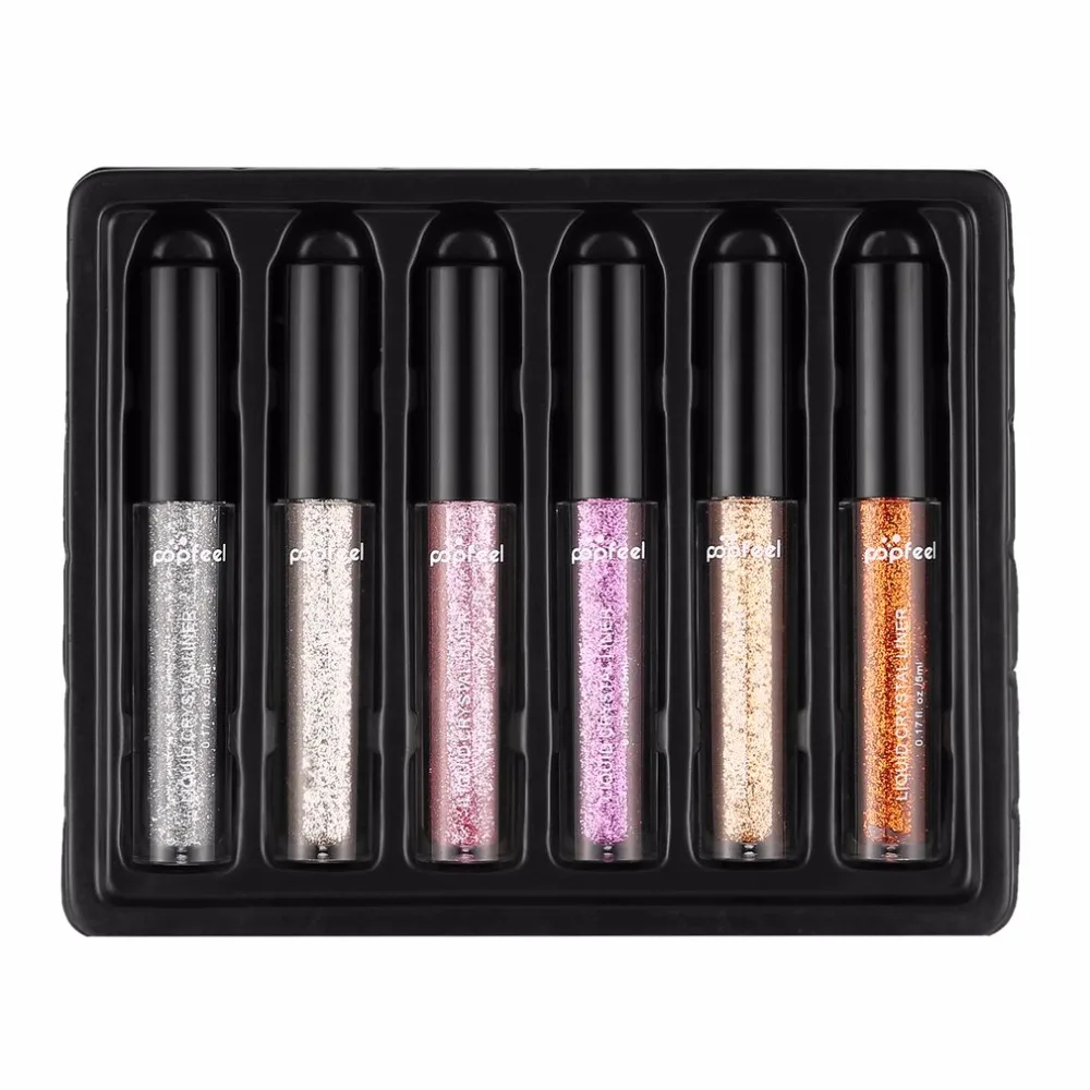 

POPFEEL 6pcs/set Professional Liquid Crystal Liner Eyeshadow Palette Long-lasting Liquid Crystal Liner 5ml*6 Eye Makeup Lip new