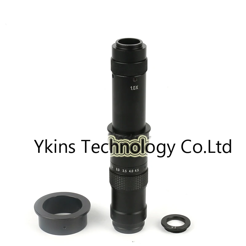 

300X Parallel light path lens C-mount continuous magnification zoom with 50mm ring for Microscope camera HD monocular lens