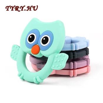 

5PC Food Grade Silicone Teether Owl Shape Toy for DIY Baby Teething Necklace Bpa Free Nursing Chewing Pendant Gifts