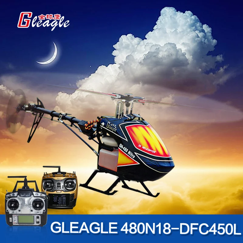 Gleagle 480N Fuel Helicopter RTF RC Nitro Helicopter 3D stunt(9CH RC /DFC /15Engine /60A ESC/Carbon fiber body)