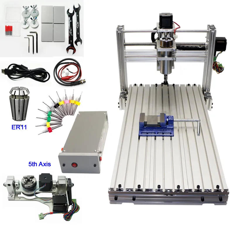 USB 5 оси 3 оси 4 оси ЧПУ гравировальный станок 6020 400 Вт контроллер ЧПУ PCB фрезерный станок