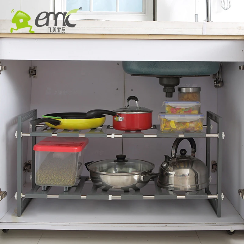 

new year Multilayer plastic stainless steel kitchen bathroom shelf layer wearing toilet receive storage rack