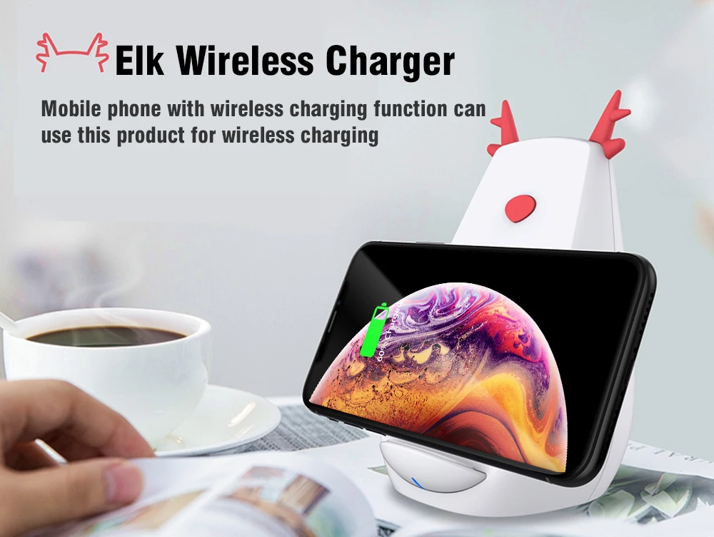 Ascromy Wireless Charger Stand 7.5W for iPhone Xs MAX XR X 8 Plus 10W for Samsung Galaxy S9 S8 Note 8 9 Fast Induction Charging (1)