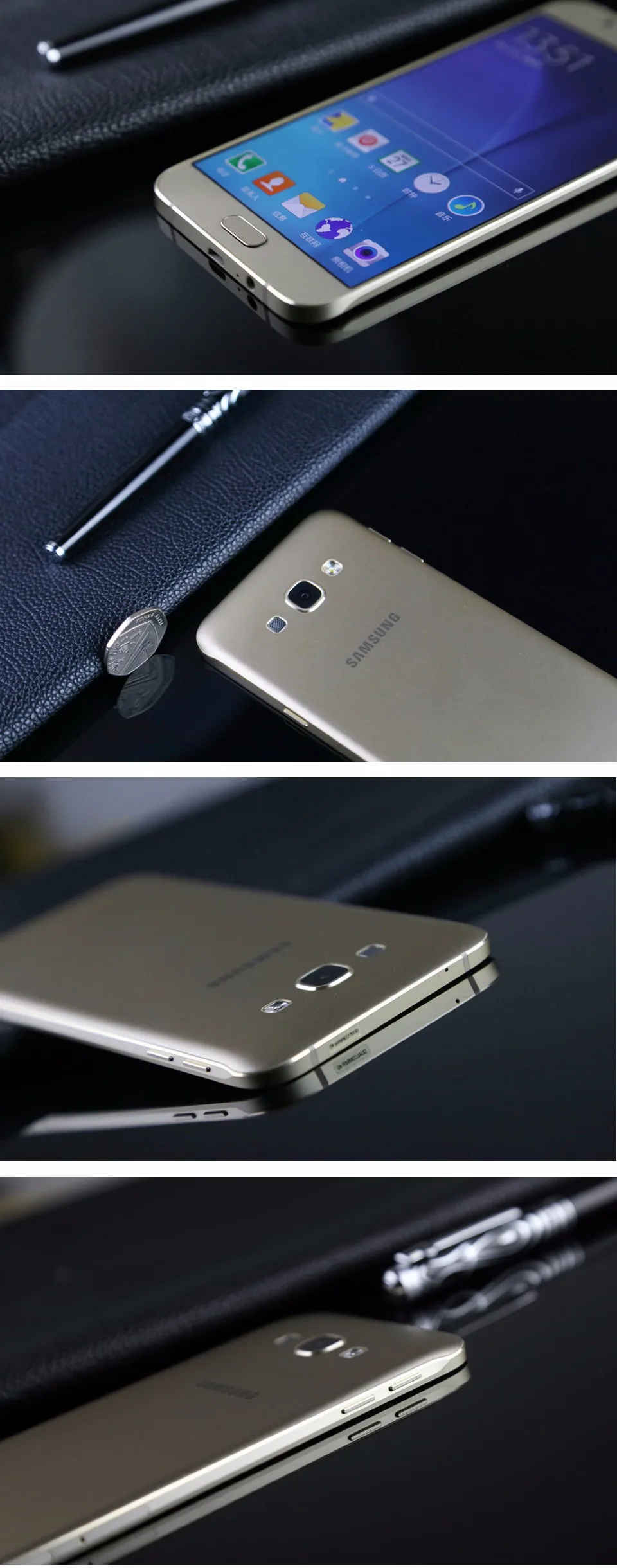 Разблокированный samsung Galaxy A8 A8000 5,7 ''Восьмиядерный 16,0 Мп камера Android 5,1 2 Гб ОЗУ 16 Гб ПЗУ 1080P wifi gps мобильный телефон
