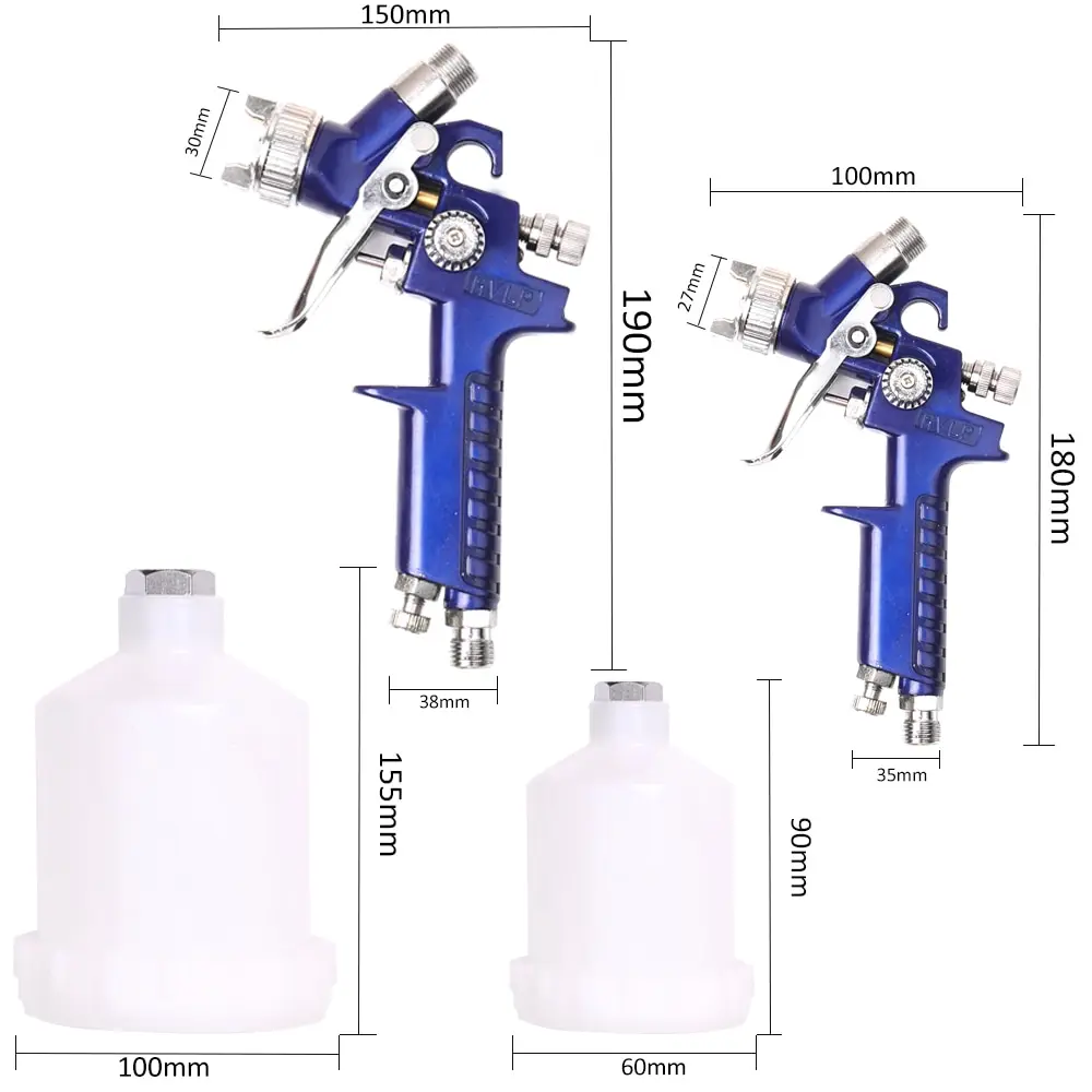 Набор инструментов в коробке, распылительные пистолеты, набор для распыления краски, Аэрограф с 2 пульверизаторами и 2 пластиковыми распылителями