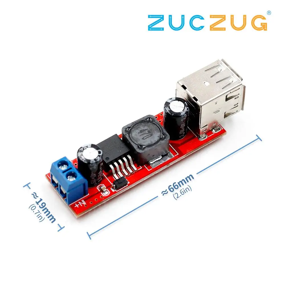 

Dual USB Output 9V / 12V / 24V / 36V Car Charger Switch 5V DC-DC Power Supply Module 3A Buck Regulator
