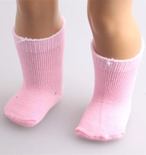 

18 Inch Doll Socks, 1Pair Set Fits American Doll Clothes & More, pink Color sock b511
