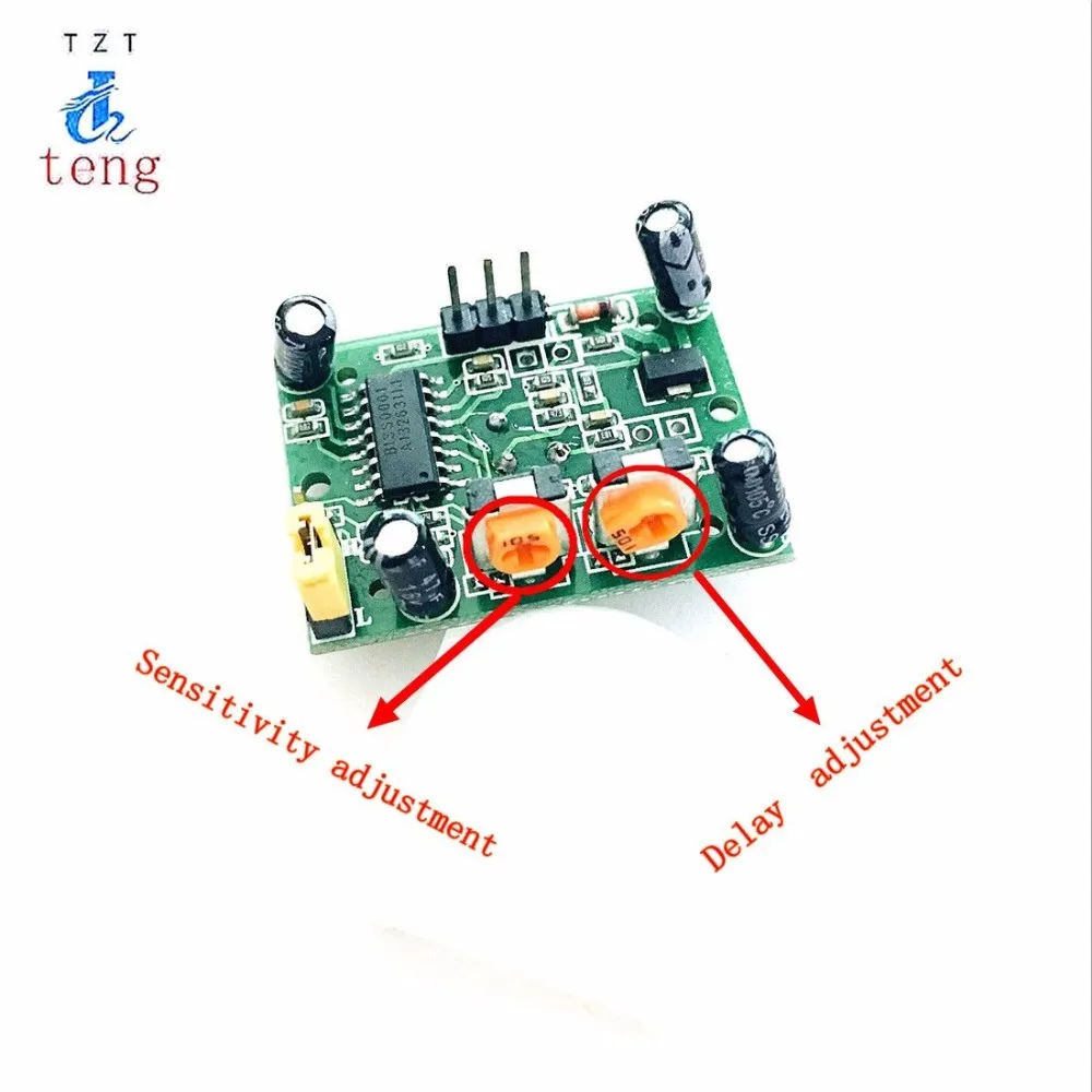 1 шт. HC-SR501 Отрегулируйте пироэлектрический инфракрасный PIR датчик движения Детектор модуль датчик движения модуль детектора HC SR501