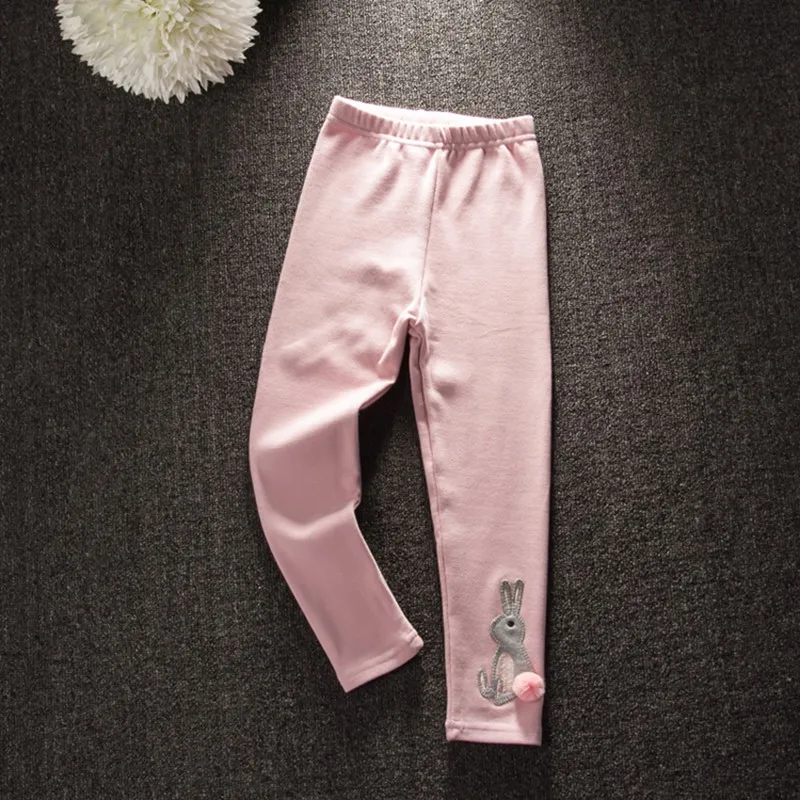 Модные зимние леггинсы для девочек плотные теплые штаны для девочек штаны для маленьких девочек от 2 до 6 лет леггинсы M2 - Цвет: Розовый