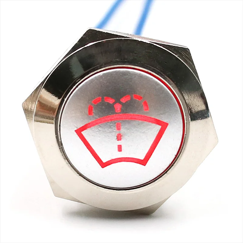 19 мм металлический кнопочный переключатель автомобиля авто LED Hazzard предупреждение мигалка противотуманных фар сиденье Отопление вентиляционный вентилятор стеклоочиститель - Цвет: Слоновая кость