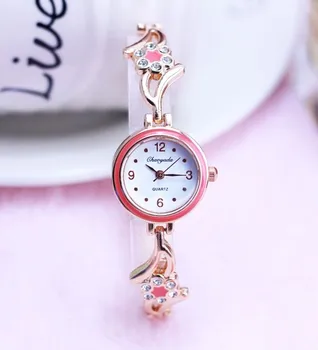 

NEW arrive Watch Women Gold Vintage Luxury Clock Women Bracelet Watch Ladies Brand Luxury Stainless Steel With Rhinestones