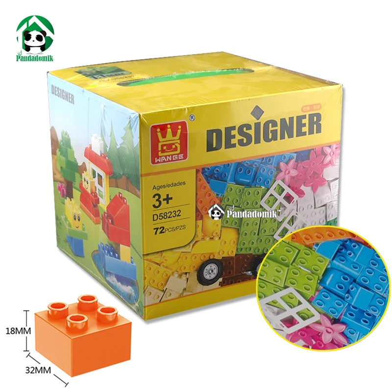 Wange Designer DIY Gift Toy Box Building Blocks 72pcs Classic Toys Educational Baby 3 years Large Size Bricks Toys for Children baby-brick : image Wange Designer DIY Gift Toy Box Building Blocks 72pcs Classic Toys Educational Baby 3 years Large Size Bricks Toys for Children baby-brick