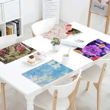 

Tea Place Mats Water And View Linen Tablecloths Polyester Flower Basket Napkins Splendid Wedding Family Design Decoration