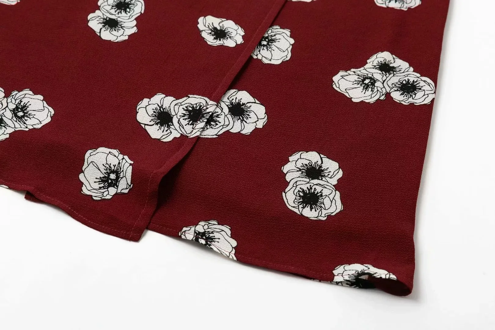 Bazaleas винтажные короткие бордовые anemone палантин с принтом платье модные пуговицы застежка галстук спереди женское платье повседневное vestido