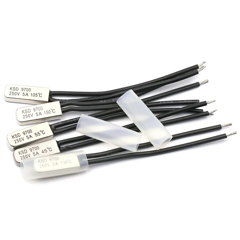 

2PCS KSD9700 250V 5A Bimetal Disc Temperature Switch N/O Thermostat Thermal Protector 15~35 140~150 degree centigrade