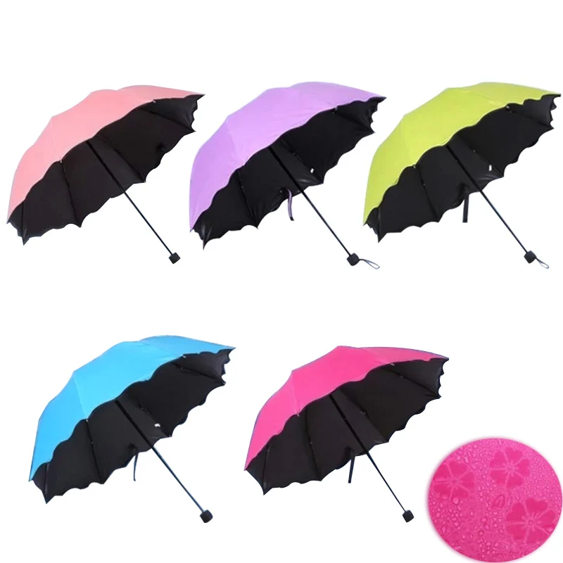 New Lady Princess Magic Flowers Dome Parasol Sun/Rain Folding Umbrella