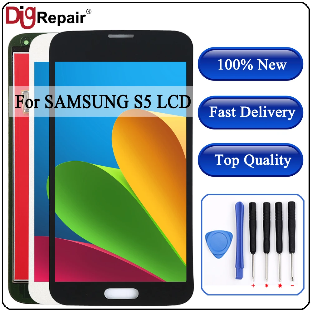 

G900F LCD For Samsung S5 LCD G900F G900A LCD Display G900P G900T G900V Touch Screen Digitizer for Galaxy s5 replacement Parts