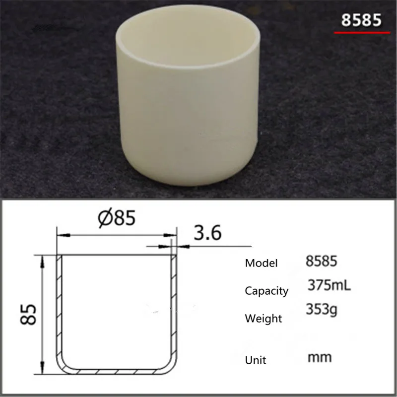 99.5 Cylindrical corundum crucible/Alumina ceramic crucible/375ml