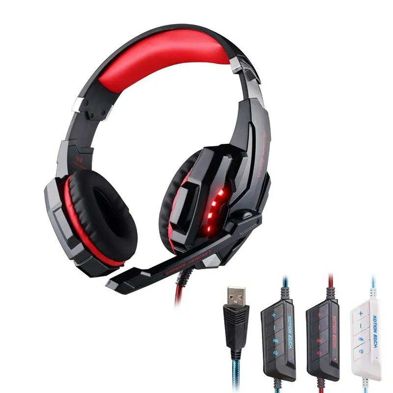 

EACH G9000 USB 7.1 Stereo Game Gaming Headset Computer Headphone Earphone with Microphone LED Light For Computer PC