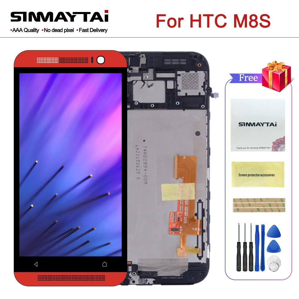 

100% Test 5" 1920x1080 For HTC One M8s LCD LCD Touch Screen with Frame For HTC M8S Display Digitizer Assembly Replacement Parts