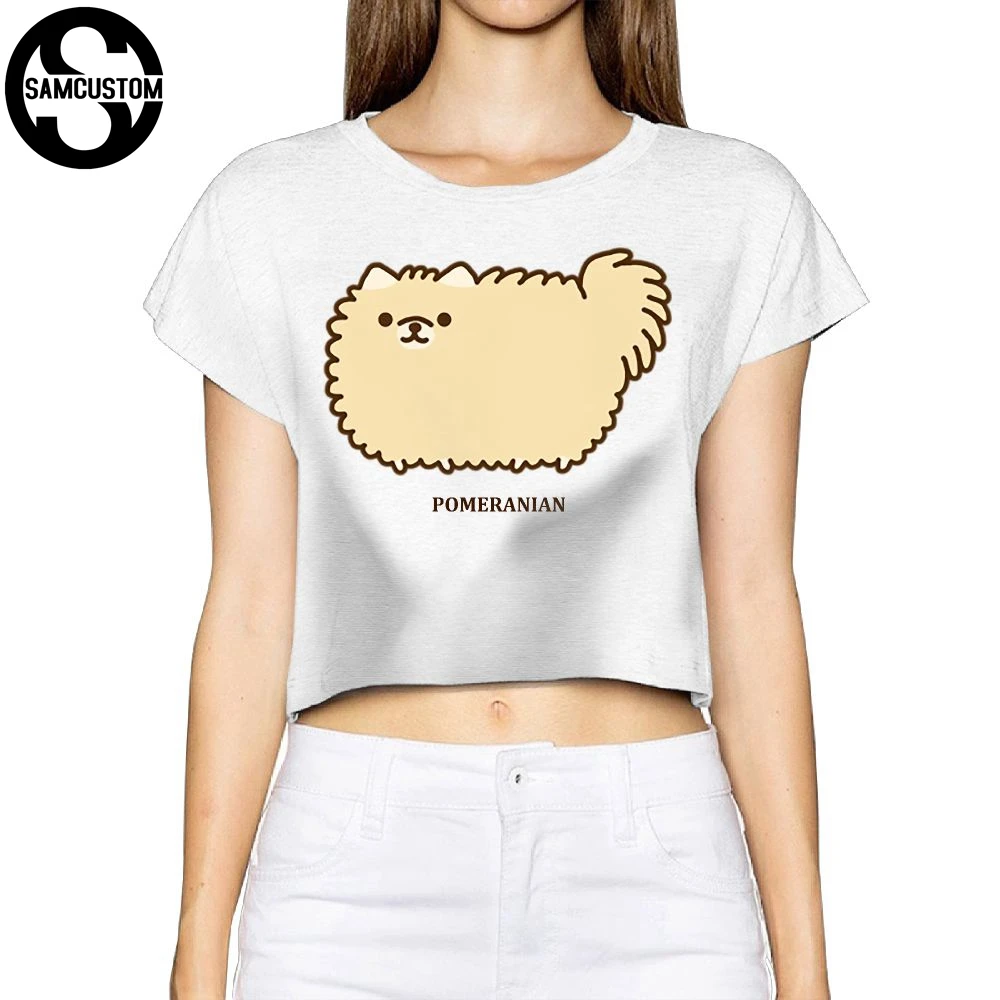 SAMCUSTOM Camisetas настоящий короткий новый pomeranian 3D печать летняя модная уличная