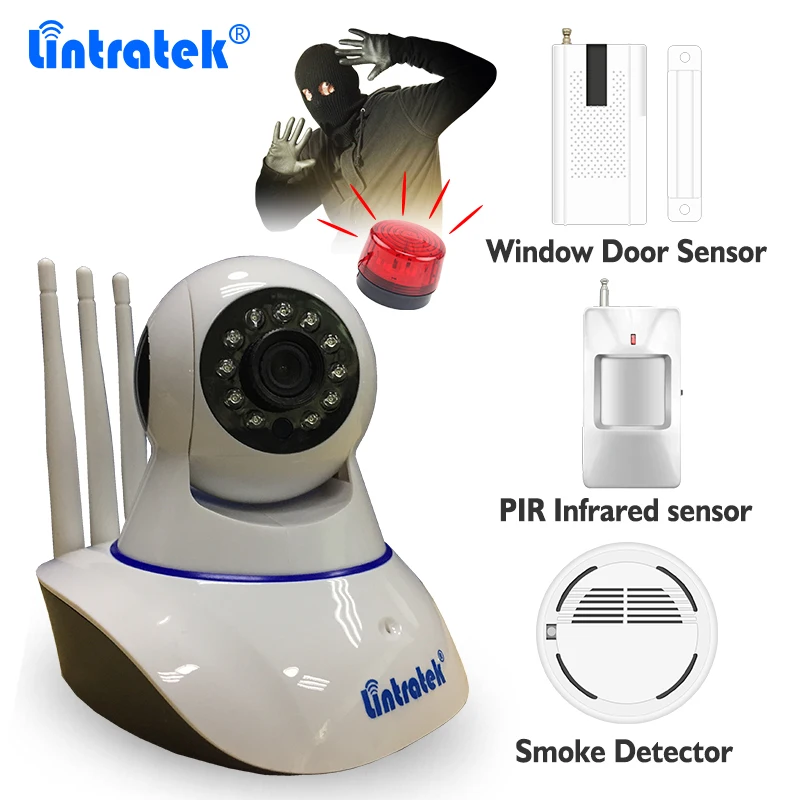 

Home Surveillance Security Alarm Systems Kit 433mhz Motion Detection IP Camera PIR /Smoke/Window/Door Sensor Infrared Detector