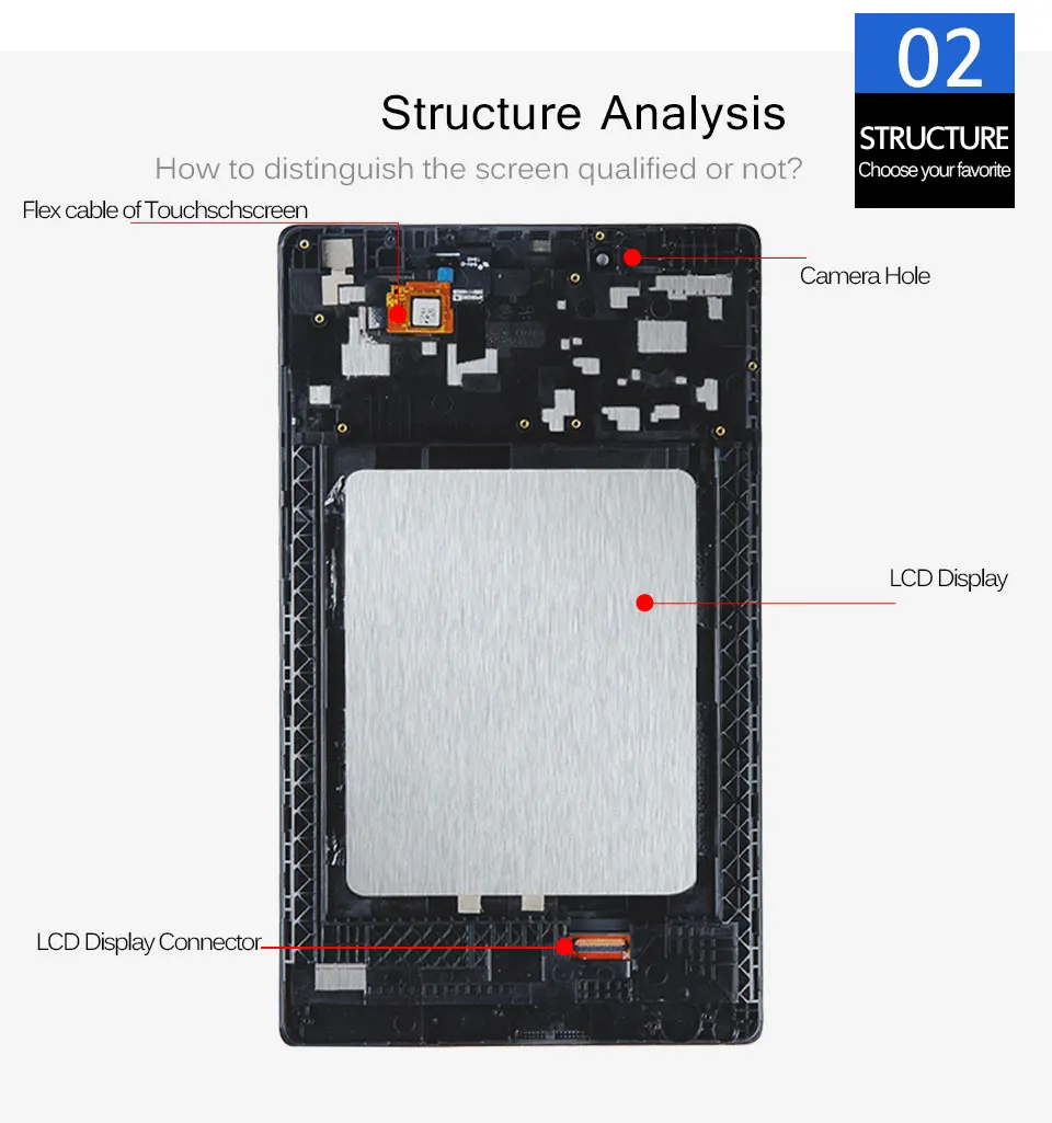 Для lenovo Tab 2 A8-50F A8-50LC A8-50 Сенсорный экран Digitizer+ ЖК-дисплей Дисплей сборки Запчасти с рамкой Замена Панель тестирование