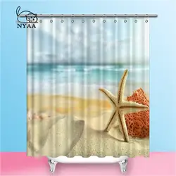 NYAA Морская звезда на пляже занавески для душа полиэстер ткань шторы домашний декор
