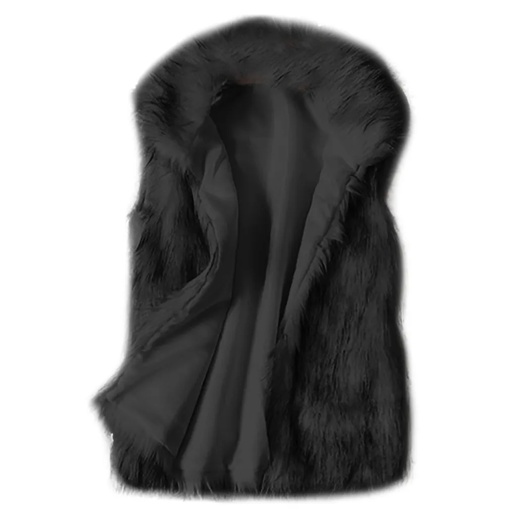 Женский шерстяной жилет, жилет из искусственного меха, воротник-стойка, пальто из искусственного меха, жилет, куртка, жилет, пальто, Abrigo Mujer