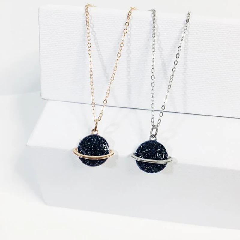 

Luxury Blue Planet Necklace s925 Sterling Silver Crystal Universe Starry Sky Series Fashion Necklaces Pendant For Women Jewelry