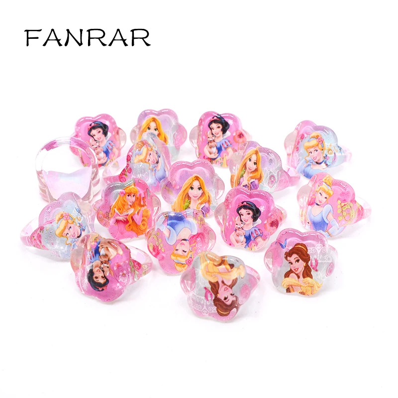 Кольца для девочек FANRAR 100 шт. Детские кольца с героями мультфильмов Аврора