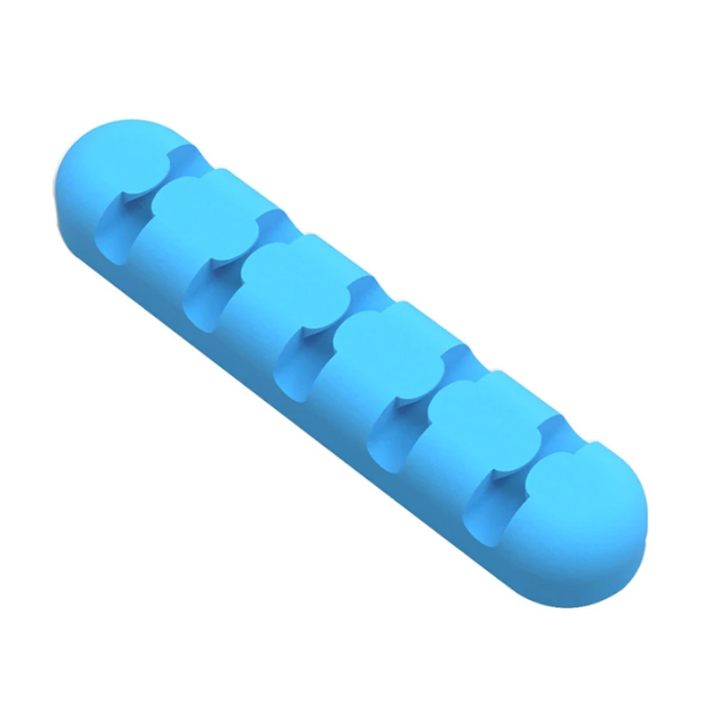 Органайзер для провода кабельного управления Органайзер провод силиконовый хранение зарядных устройств USB держатель зажим настольный протектор для iphone мышь данных - Цвет: blue