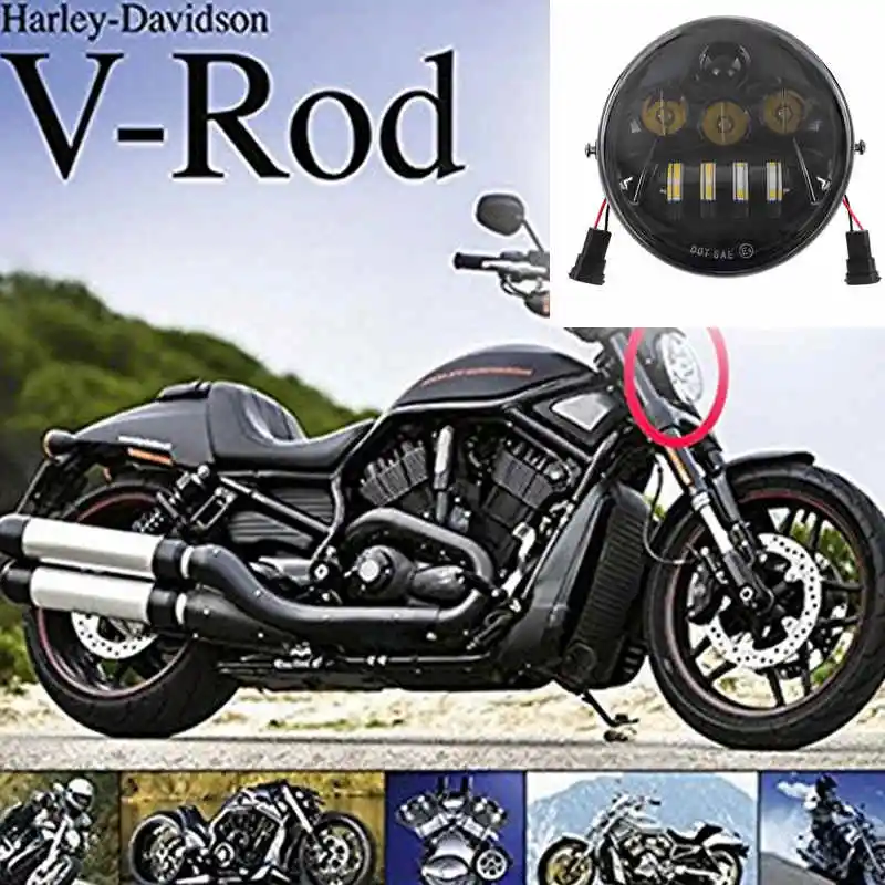 

E9 DOT VRSC/V-ROD LED Headlight With daytime running light vrod headlight oval for V Rod VRSCF VRSC VRSCR