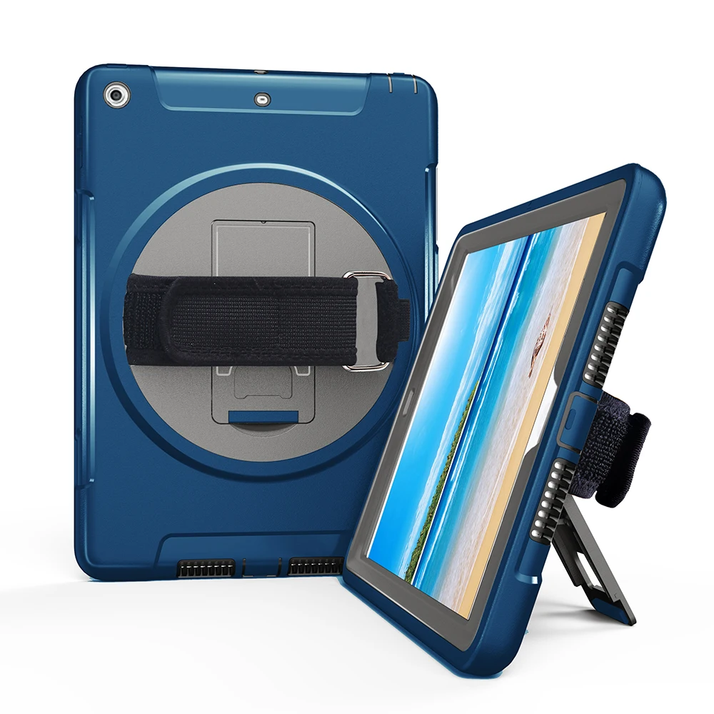 

Miesherk Case for iPad 2018/2017 9.7 inch with 360 Degree Rotating Hand Strap and Kickstand,Pen Holder Dustproof Cover Case