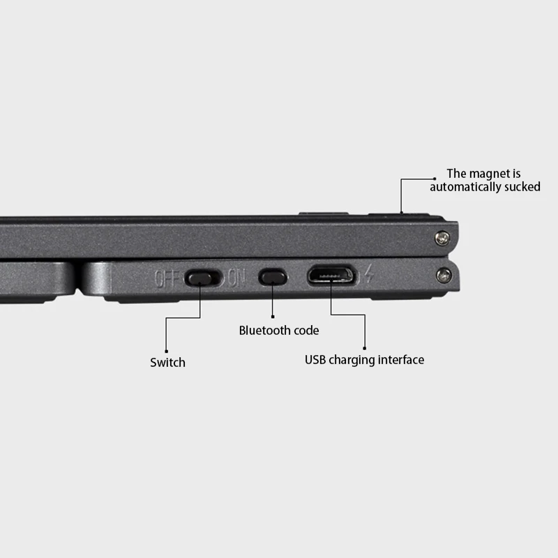 Складная мини Bluetooth клавиатура портативная перезаряжаемая беспроводная с