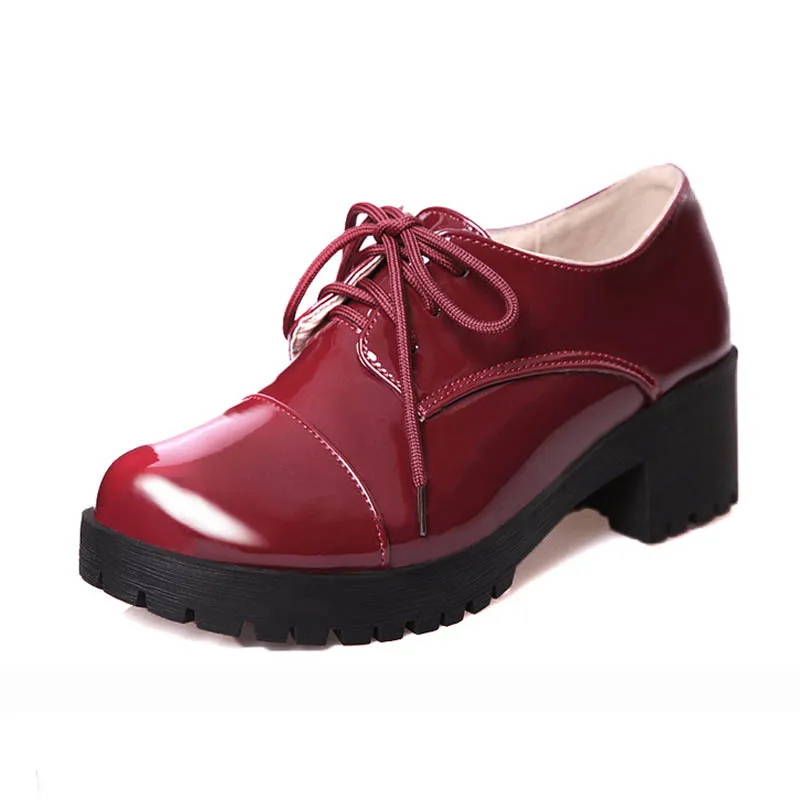 Туфли оксфорды женские из лакированной кожи на платформе размеры 34 43|oxford shoes