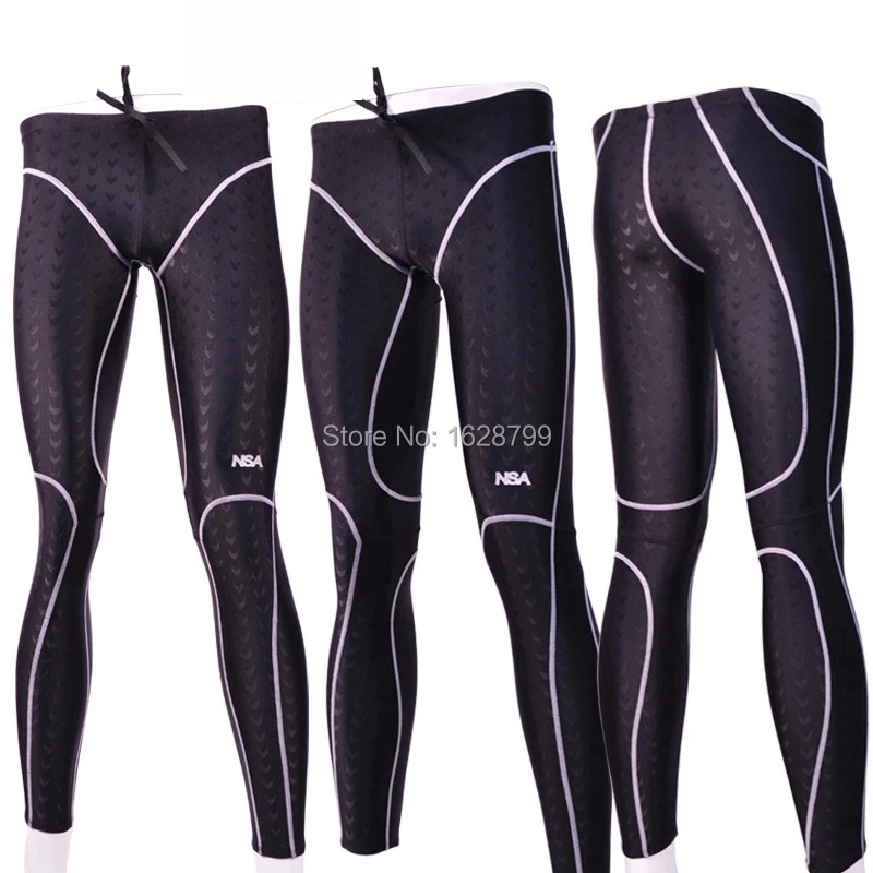 NSA professional water proof chlorine resistant training mens long swim