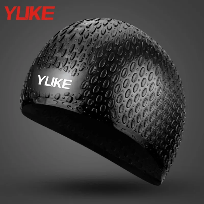 

YUKE Silicone Women Swimming Cap for Long hair Rubber Silicone Waterproof petal Swim Pool Caps Swimming Hat