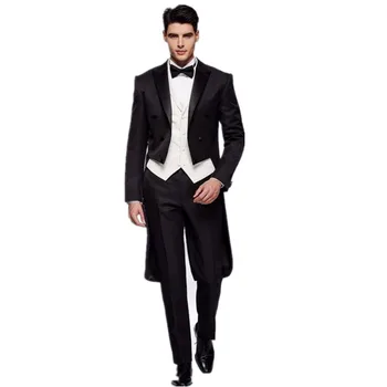

Custom made men suit Double Breasted groom suits Tailcoat fashion Mens Wedding Prom Suits Groom Tuxedos jacket+vest+pants