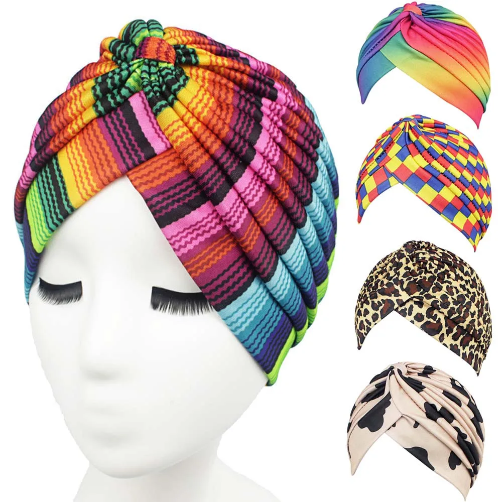 11Color Summer Bandanas Women Muslim Stretch Turban Headwear Lady Chemo