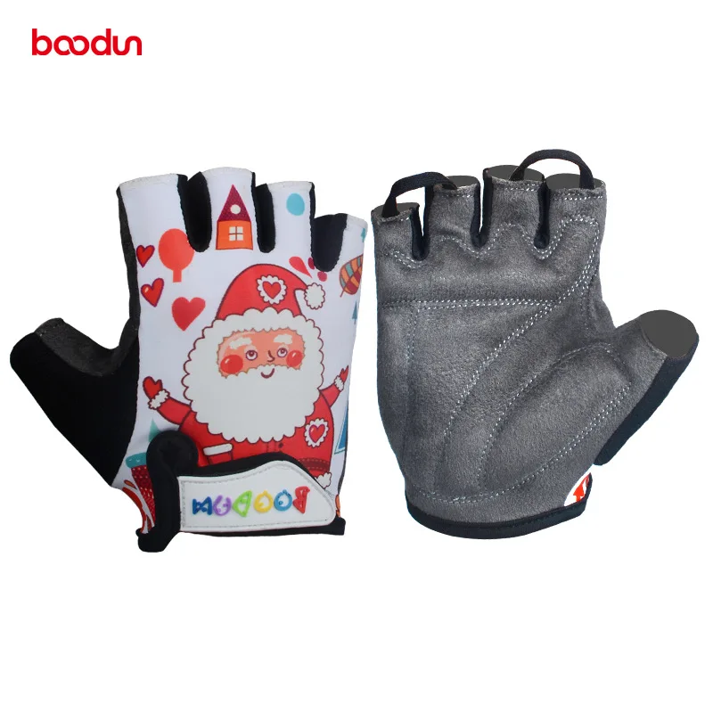 Boodun Children Bicycle Gloves Summer Quick Dry Anti Slip Glove for Boys Kids Road Bike Cycling Racing Safety Sports Wear Gloves - Цвет: Белый