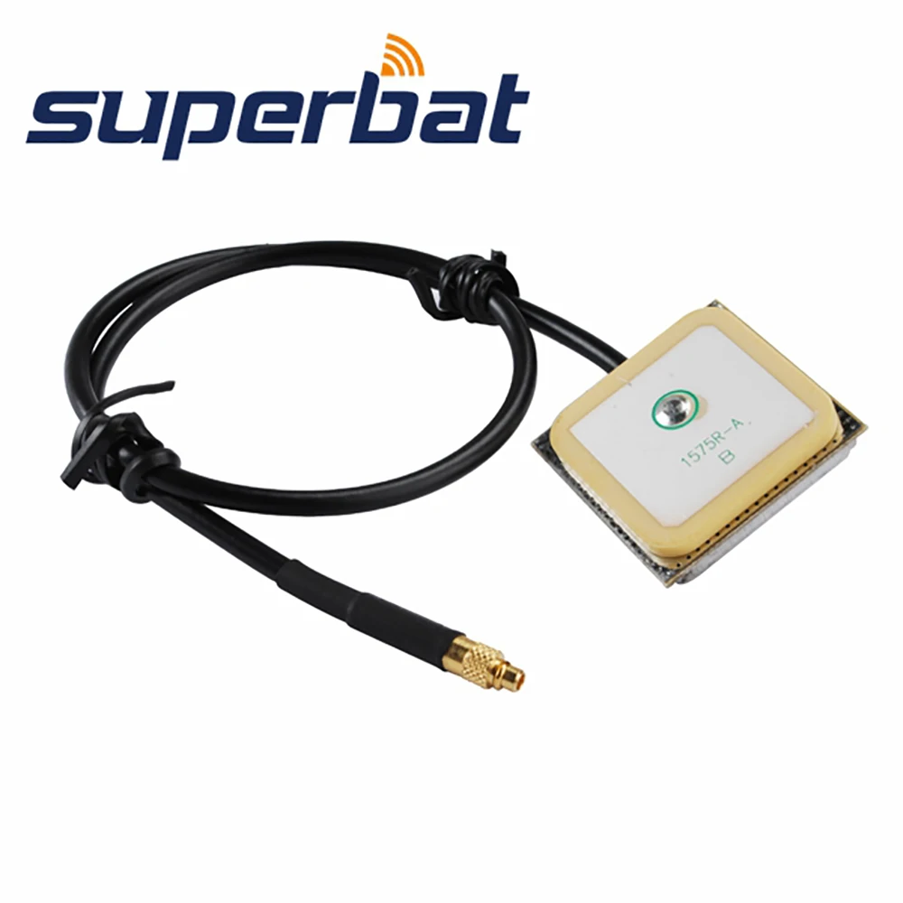 Superbat 3dbic 1575.42MHz +/-3 MHz Mini GPS Internal Aerial Signal Booster Antenna MMCX Male RG174 30CM Cable 50ohm Customizable