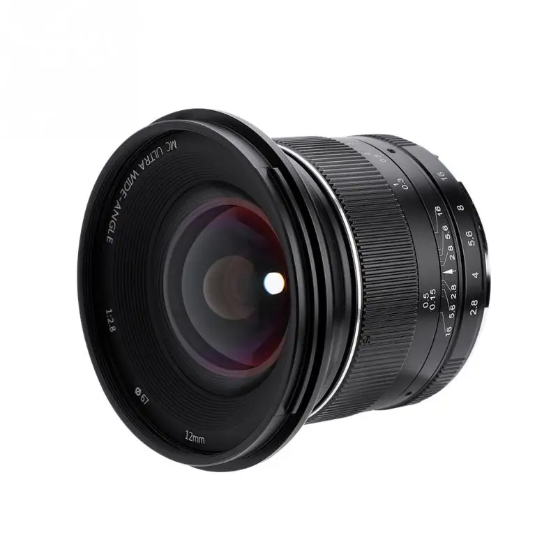 

Mcoplus 12mm f/2.8 Ultra Wide Angle Fixed Lens Scenery Manual Aperture Focus Lens F2.8-16 5 Levels For Mirrorless Camera