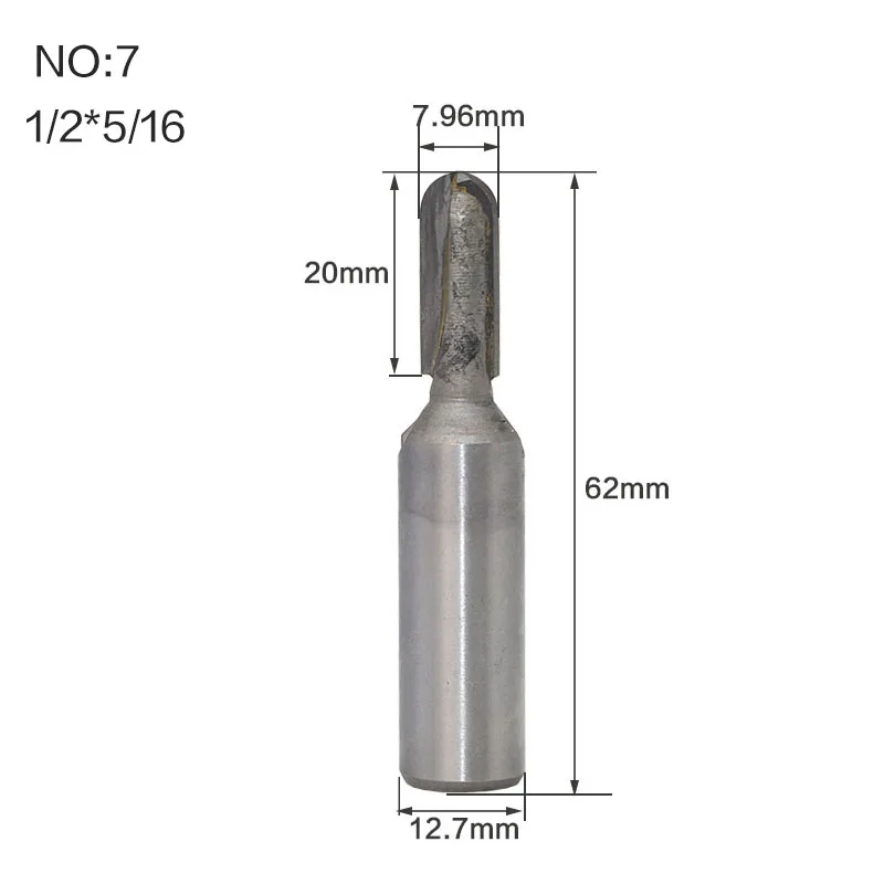 1 шт. 1/" 1/2 Концевая фреза ЧПУ карбидная заканчивающаяся мельницей инструмент длинное лезвие круглый нос бит керновый ящик для вырезания гребней и Пазов-дальней досягаемости - Длина режущей кромки: NO7