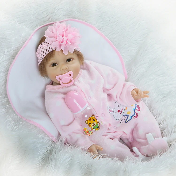 Soft silicone reborn baby doll toy lifelike 55cm newborn girl doll fashion birthday gifts girls brinquedos play house toy