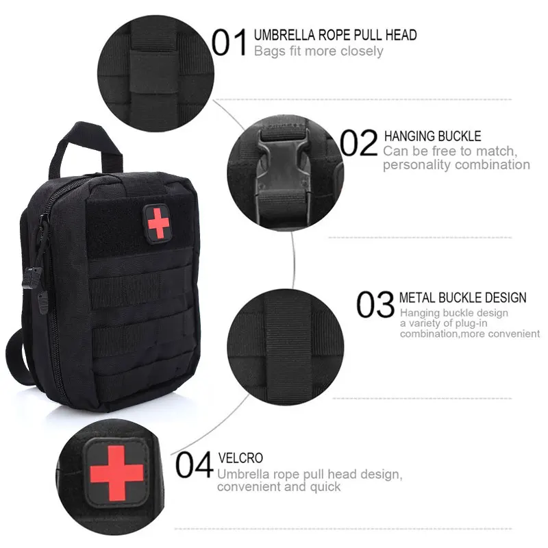 First Aid Kit Backpack portable Water Cloth Outdoor Activities Medical Emergency Bag Waist Pack Oxford 600D Nylony Rescue Bag