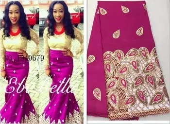 

37dpink Sequin African Lace George High Quality Nigerian Lace Fabrics 2016 New Silk George Lace Fabric 5 Yards/Lot