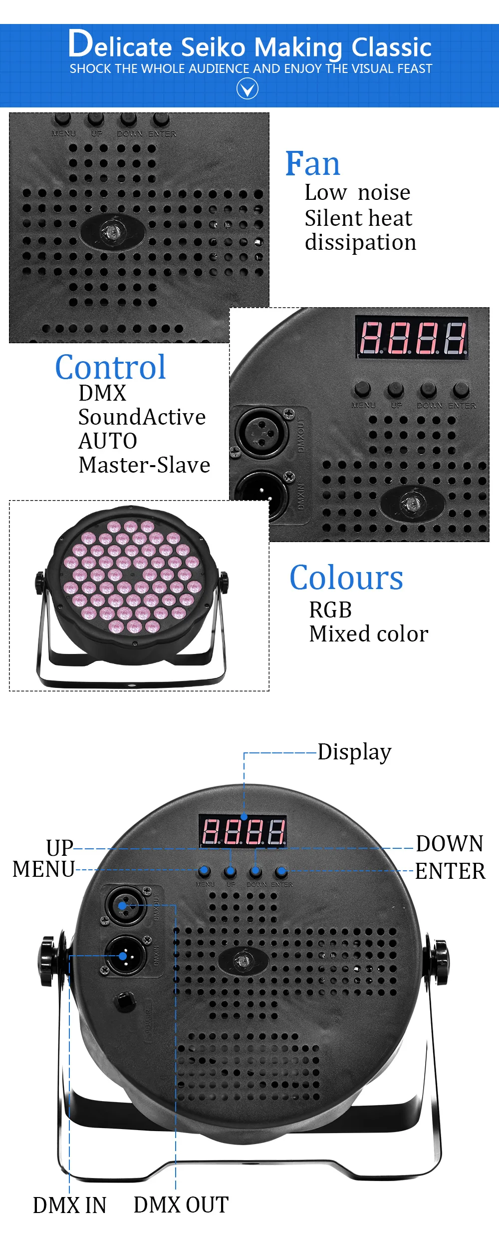 4 шт./лот Par с подсветкой 54x3 led номинальной